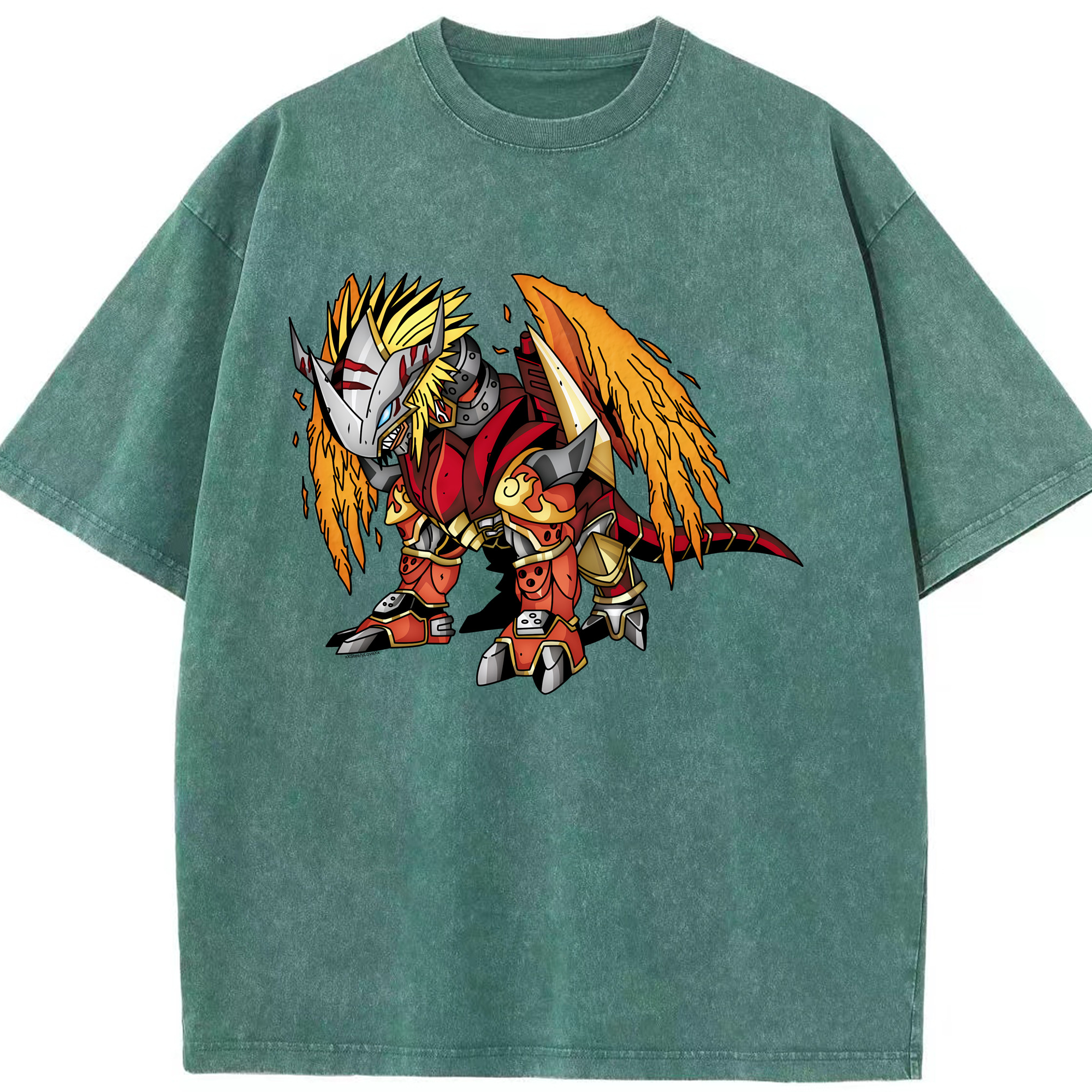 （画像用） Digimon デジタルモンスター/デジモン 綿100% ヴィンテージ風 半袖Tシャツ（フロントプリント）